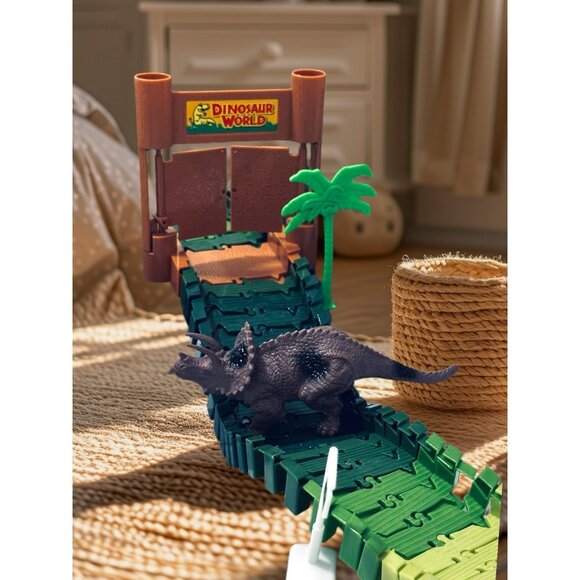 Dinosaur Toys Flexible Track Car Race Set Learning Skills Toddler Kids Gift 3+ - Picture 8 of 16